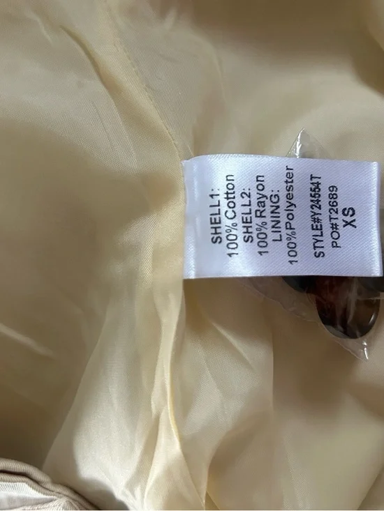 TUCKERNUCK NWT Khaki Drew Short Trench Coat in Tan size XS - Picture 7 of 8